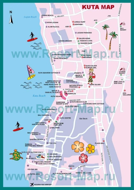 Туристическая карта Кута