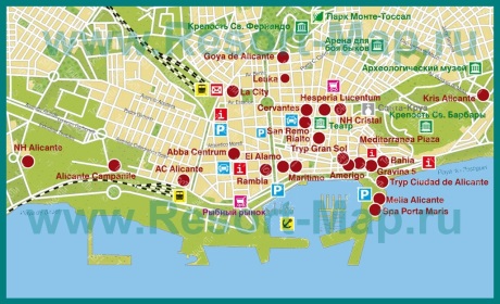 Карта отелей Аликанте