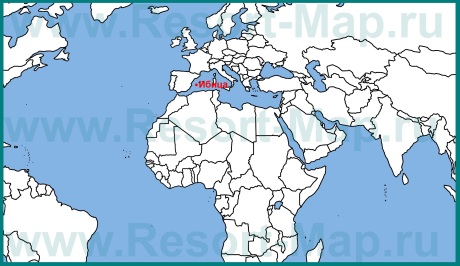 Остров Ибица на карте мира