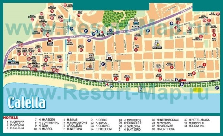 Карта отелей Калельи
