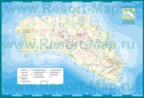 Туристическая карта Менорки с курортами