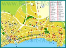 Подробная карта города Салоу с отелями
