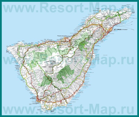Карта Тенерифе с пляжами