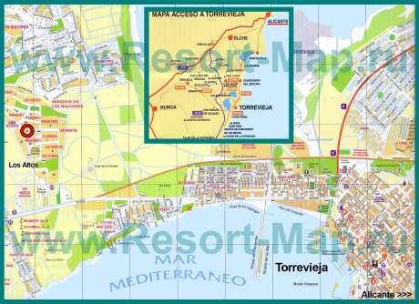 Подробная карта курорта Торревьеха