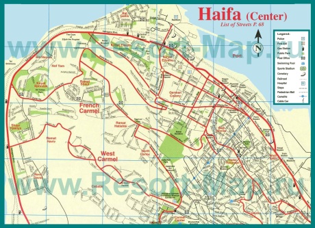 Карта города Хайфа