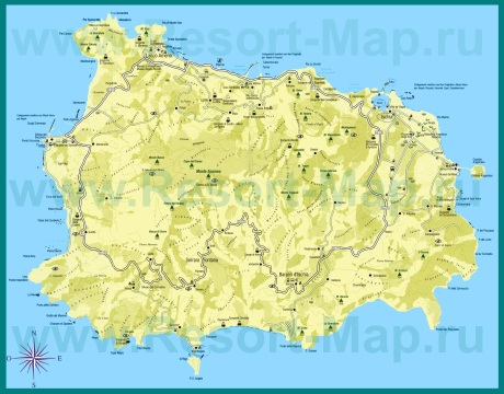 Подробная карта острова Искья