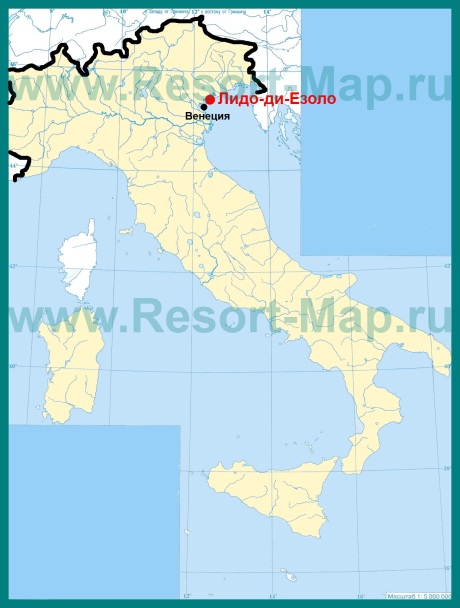 Лидо-ди-Езоло на карте Италии