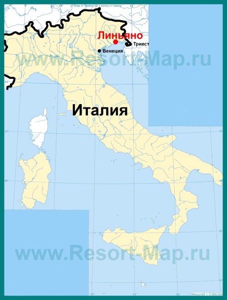 Линьяно на карте Италии