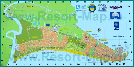 Подробная карта курорта Линьяно