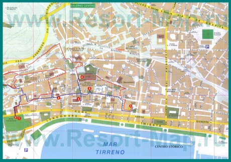 Подробная карта города Салерно