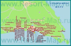 Карта отелей Айя-Напы