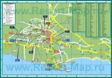 Подробная карта города Айя-Напа с отелями
