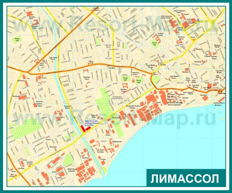 Карта центра города Лимассол