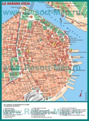 Карта Гаваны с достопримечательностями