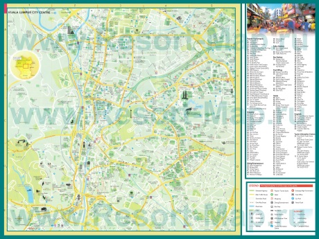 Подробная карта города Куала-Лумпур с достопримечательностями