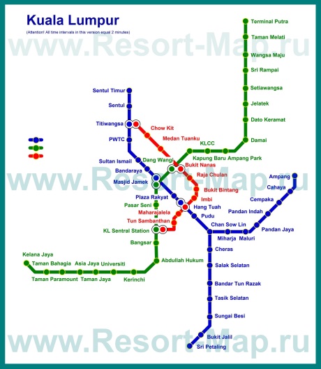 Схема - карта метро Куала-Лумпура