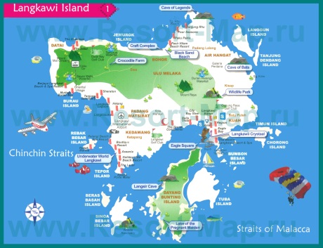 Подробная карта острова Лангкави