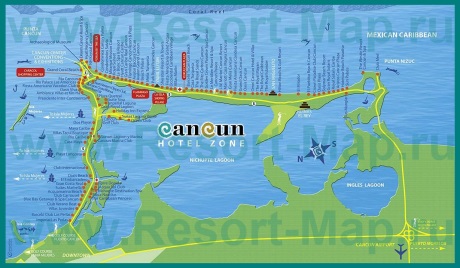 Туристическая карта города Канкун