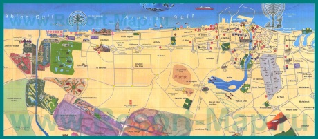 Подробная карта Дубая с достопримечательностями