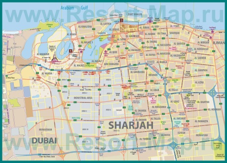 Туристическая карта Шарджи с достопримечательностями