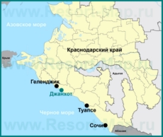 Джанхот на карте Краснодарского края