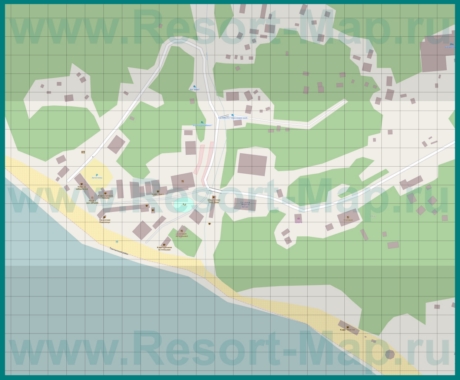 Подробная туристическая карта курорта Инал