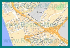 Карта Адлера с улицами и номерами домов