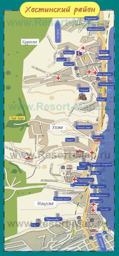 Карта отелей Хосты