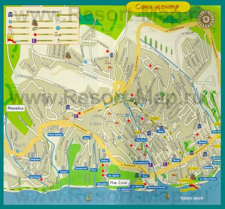Карта отелей Сочи