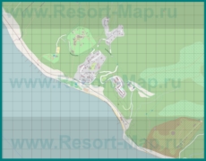 Подробная карта курорта Магри с улицами и домами