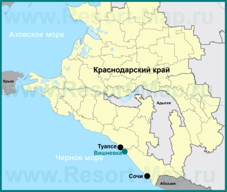 Вишневка на карте Краснодарского края