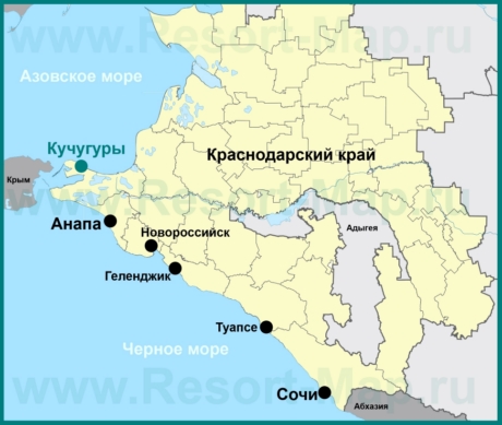 Кучугуры на карте Краснодарского края