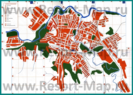 Подробная карта города Кувандык с улицами