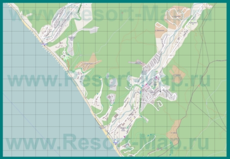 Подробная карта курорта Шепси