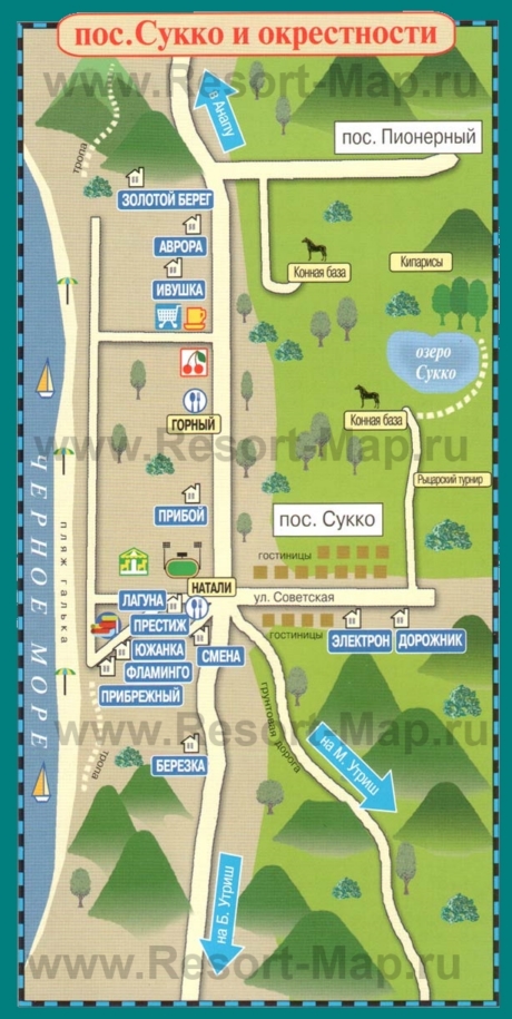 Туристическая карта Сукко с отелями