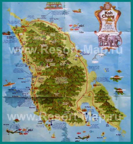 Туристическая карта острова Ко Чанг