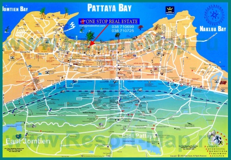 Подробная карта Паттайи с достопримечательностями