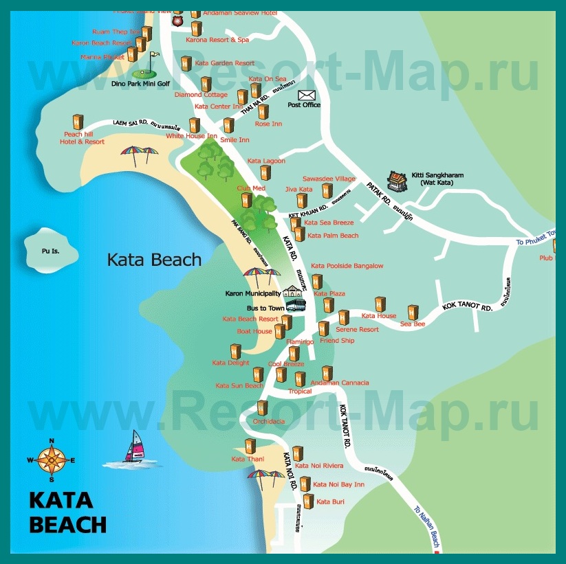 Пляж Карта Пхукет Фото