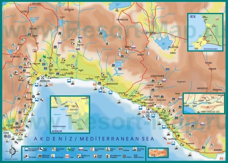 Карта районов Анталии