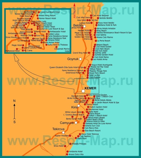Карта отелей Гейнюка