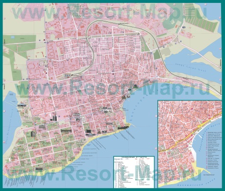 Подробная карта Евпатории с улицами и домами