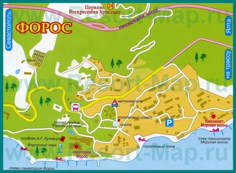 Туристическая карта города Форос