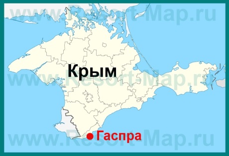 Гаспра на карте Крыма