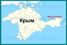 Мыс Казантип на карте Крыма