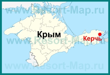 Керчь на карте Крыма