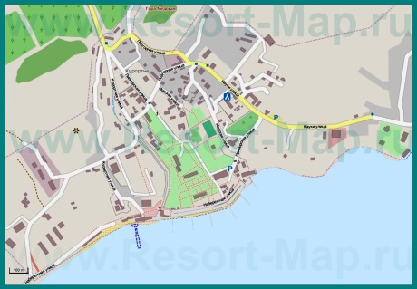 Карта поселка Курортное с улицами