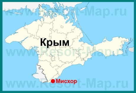 Мисхор на карте Крыма