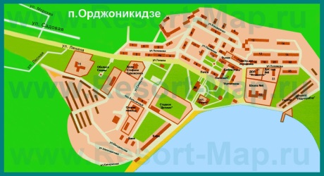 Подробная карта Орджоникидзе с улицами
