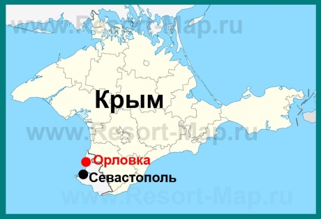 Орловка на карте Крыма