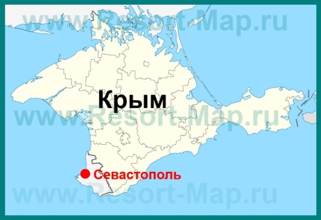 Севастополь на карте Крыма